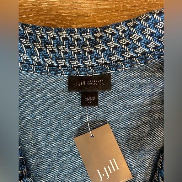 J. Jill Wearever Collection Knit Blazer Jacket Blue Patterned Size 2X - Picture 4 of 7